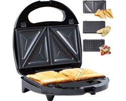 Gadgy 3 in 1 Tosti Apparaat - Wafelijzer - Grill Apparaat - Verwisselbare Platen - Tosti ijzer - Croque Monsieur Toestel - Sandwich Maker - 750 Watt