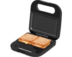 Inventum SG750B - Tosti ijzer - Panini grill - Bakplaat 22,4 x 13 cm - PFAS vrij - Tosti apparaat - 750 watt - Zwart