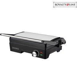 Royalty Line Tosti Apparaat - Contactgrill - Panini Grill - 1500W - Toaster Grill - Tosti Ijzer - Grill Apparaat Met Lekbak - Instelbare Thermostaat - Antiaanbaklaag - Zwevende Bovenplaat -Rood