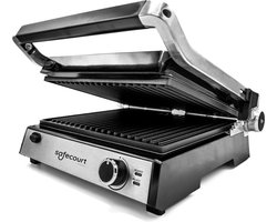 Safecourt Kitchen Tosti apparaat - Grill apparaat - Uitneembare platen ContactGrill - 3-in-1 -180 °C grill