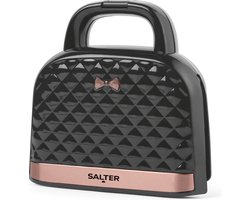 Salter Sandwich Toaster – Handtasje Vorm Toastie Maker, Anti-aanbaklaag, Diep model Snackmaker, Voor 2 tosti's , Grillpers voor 4 plakjes, Autom. temperatuurregeling, Koel handvat, 750W