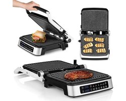 Tafelgrill Contactgrill - Tosti Grill Apparaten 180° Inklapbaar - Wafelijzer Met Antiaanbaklaag – Tosti Apparaat – 2-in-1 Grill Apparaat – Contactgrill – Sandwich Maker Met Lekbak – Panini Grill