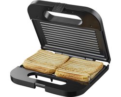 Tomado TGS2001S - Tosti ijzer - Grillapparaat - PFAS vrij - Tosti apparaat - 750 watt - 22,5 x 13 cm - Zwart/RVS