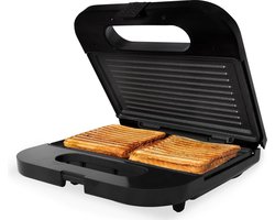 Tomado TGS2001S - Tosti ijzer - Grillapparaat - Anti aanbaklaag – Sandwichmaker - 750 watt - 22,5 x 13 cm - Zwart/RVS