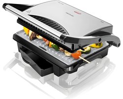 Tosti Apparaat - Sandwichtoaster - Gemakkelijk te Reinigen - Compact & Draagbaar - 100W - BPA-Vrij - 23 x 14,5 cm - Antiaanbaklaag - Zwart