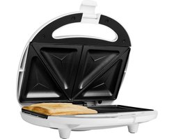 Tosti apparaat-Tosti-ijzer Geschikt voor 2 tosti’s - Antiaanbaklaag -Wit- Tostiapparaat - tostijzer- tostigrill- tosti grill- contactgrill- contact grill