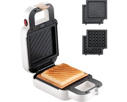 Tosti-ijzer 4 in 1, antiaanbaklaag, voor wafels, gegrild voedsel