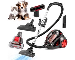 AG3000 Stofzuiger Zonder Zak - Stofzuigers - Dierhaarbestendig -Vacuum Cleaner Zakloos - Geschikt Voor Dierenharen - 900W - Sterke Zuigkracht - Rood