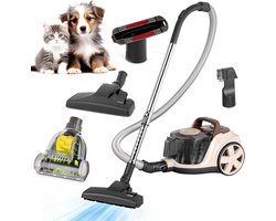 AG3300 Stofzuiger Zonder Zak - Stofzuigers - Vacuum Cleaner Zakloos - Geschikt Voor Dierenharen - Sterke Zuigkracht - HEPA Filter - Compact, Licht & Krachtig - Gemakkelijk Schoon Te Maken -Beige/Bruin