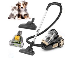 AG3400 Stofzuiger Zonder Zak - Stofzuigers - Vacuum Cleaner Zakloos - Geschikt Voor Dierenharen - Extra Lange Kabel - 850W - Sterke Zuigkracht - Zwart/Goud