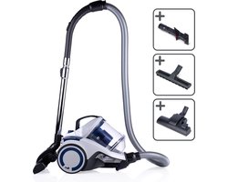 Dirt Devil Stofzuiger zonder Zak DD2504 - Vacuum Cleaner 700W HEPA 12 Filter - Cycloonstofzuiger met Combiborstel, Parketborstel en Kierenzuigmond - Stofopvangbak 2,7 L - Wit