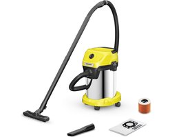 KARCHER WD 3 S V-19/4/20 nat- en droogzuiger - 19 L roestvrijstalen tank - 1000W (Blowerfunctie)