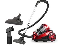 Royalty Line® BSCM1400 Stofzuiger Zonder Zak - 3 Liter Cyclonische Stofzuigers - HEPA Filter - Vacuum Cleaner Met Sterke Zuigkracht - Compact en Licht - Rood