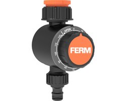 FERM - WTA1001 - Beregeningsklok - Watertimer - Tuinsproeier - Mechanische watertimer - 120 minuten - Sproeitijd - Oranje - Zwart - Sproeier