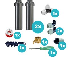 RainBird tuinsproeierset 5004-PC zonder tyleenslang | 2x pop-up sproeiers | 2 sproeiers | Sproeibereik 10 t/m 15 meter