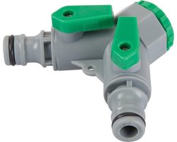 Silverline Waterverdeler 2-weg - Dubbele Uitgang - Inclusief Adapter - 1/2" en 3/4"