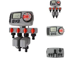 vidaXL Irrigatietimer - Irrigatietimers - Watertimer - Watertimers - Besproeiingstimer automatisch met 4 Stations 3 V