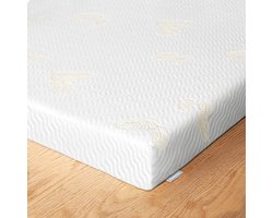 ItsIn® - 140x200cm - Matras - Traagschuim Matras - Matrasbeschermer - Wit - 7cm Dik - 2 Lagen - Comfortabel - Zacht - Geen schadelijke Stoffen - Allergie Vrij - Milieuvriendelijk - Ergonomisch