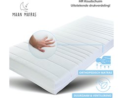 Maan matras ®- Matras 140x200 - Hr koudschuim - 20cm dik - Afneembare tijk wasbaar - Hotel kwaliteit - 140 x 200 cm Koudschuim - Gratis retourneren