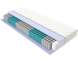 Matras 100x200 - Pocketvering matras 100x200 cm - 7 zones - Gemiddeld - Hoogte 21 cm - Eenpersoons