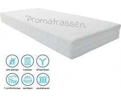 Pocketveer - Pocketvering Matras - 7 zone - XXL Pocketvering - Matras & Topdekmatras - 140x200 - Dikte 25cm STEVIG