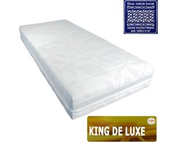 Slaaploods.nl King de Luxe - Micro Pocketvering Matras - Latex Afdeklaag - 120x200x25 cm - Hard