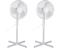 2x stuks staande ventilator verstelbaar 40 cm - statief ventilator voor binnen