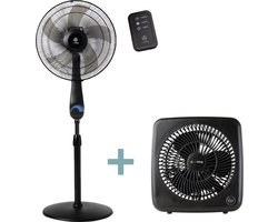 AirKing - Statiefventilator - 5 Standen + AirKing - Tafelventilator - Zwart