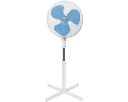 Bestron Statiefventilator met 3 snelheidsstanden, Ventilator met 75¬∞ graden draaifunctie & in hoogte verstelbare telescoopstang tot 122cm, √ò 45cm, 45Watt, ASV45W, kleur: wit