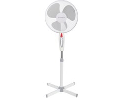 BRASQ Statiefventilator Wit Ø 40 cm Stille Ventilator Staand - Aircooler - Waaier - Fan - 3 snelheden - Verstelbaar en kantelbaar