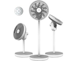 Cecotec draadloze 3in1 stille statiefventilator - Met afstandsbediening - 12 snelheden - Ventilator met achtergrondverlichting - Tafelventilator staand- Wit