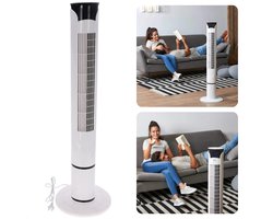 Cheqo® Torenventilator met Afstandsbediening - Ventilator - Fan - 100cm - 45W - 150cm snoer - Oscillatiefunctie - Digitale Display - 3 Snelheden - 3 Variabele Standen - Timerfunctie