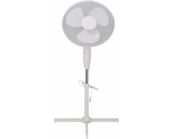 Cool Serie - Standventilator / staande ventilator / Vloerventilator / statiefventilator / Ventilatoren / Heerlijke verkoeling / 3 snelheden / staand / Draaibaar / In hoogte verstelbaar / Diameter 40 cm - Wit