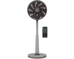 Duux Whisper 2 Statiefventilator - Zuinige Ventilator met 26 snelheden, Timer en Nachtmodus - In hoogte verstelbaar (73-95cm) - Horizontale + verticale oscillatie - Grijs