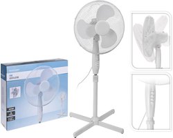 Excellent - Staande ventilator met draaifunctie - 3 snelheden - 40cm diameter - Wit - 45W