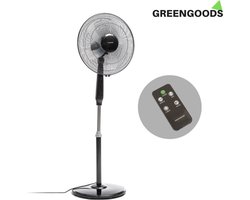 GREENGOODS - Ventilator - Ventilatoren - Fan - Airco - Statiefventilator zwart - Ventilator met afstandsbediening - Pedestal fan -