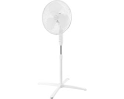 Inventum VST400W - Statiefventilator - 3 snelheden - Ø 40 cm - 80° oscillatie - Hoogte verstelbaar - Wit