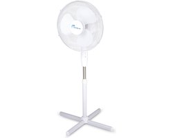 Lifetime Air Ventilator Staand - Statiefventilator - Ø40cm - 3 Snelheden - Kantelbaar - Zwenkbaar - in Hoogte Verstelbaar - Wit