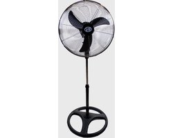 Moderne staande ventilator | zwart/chroom | Kwaliteit | zeer stil 45cm | 3 standen / snelheden | draaiend | verkoeling