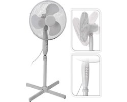 Statiefventilator - Staande Ventilator - 40cm - 45W - 3 Standen - in hoogte verstelbaar