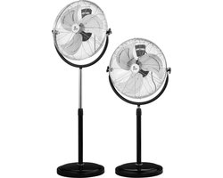 Statiefventilator - Super verkoelend - Oversized - 50 cm - Chroom - 3 snelheden - 100W - Krachtig