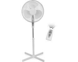 Statiefventilator Tristar VE-5898 - Ventilator Staand - Diameter 40 centimeter - Afstandsbediening en Timerfunctie - Drie verschillende snelheidsstanden - In hoogte verstelbaar - Wit