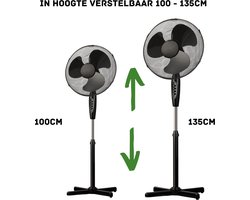 Ventilator - Zwart - Ventilator staand - Statiefventilator - 40W