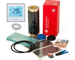 0,5M² 70 Watt p/m2 Vloerverwarming elektrisch onder laminaat en hout set Wit