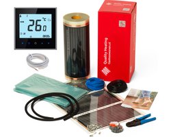 0,5M²70 Watt Vloerverwarming elektrisch onder laminaat en hout set Zwart