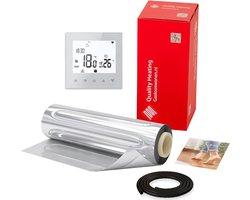 10,0m2 ALU-foil elektrische vloerverwarming 1600Watt set + PRF78 Wit