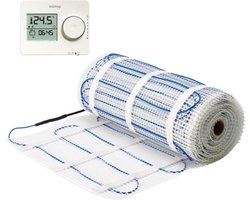 12m² Vloerverwarmingsmat Set 12m² | 150Watt/m² + Gratis klokthermostaat (Warmup Tempo) | Elektrische vloerverwarming