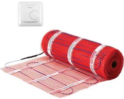 15m² StickyMat 150Watt/m² | Vloerverwarmingsmat Set 15m² | 150Watt/m²  + Gratis Warmup MSTAT AAN/UIT thermostaat | Levenslange garantie | Elektrische vloerverwarming | Warmup