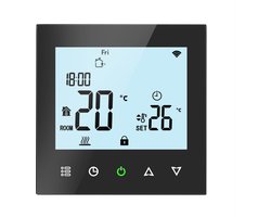 Quality Heating - Elektrische vloerverwarming thermostaat - 5 daags programmeerbaar - touch screen - PRF-78 zwart - Universeel toepasbaar