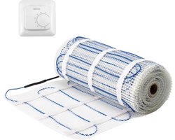 Set 1,5m² Mat 150Watt/m² + Thermostaat | Vloerverwarmingsmat Set 1,5m² | 150Watt/m² + gratis WARMUP Mstat AAN/UIT thermostaat | Elektrische vloerverwarming